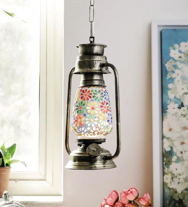 Harvey Multicolour Glass Hanging Light by New Era