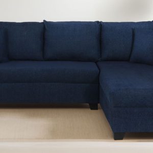 Bingo fabric LHS Sectional Sofa (2+ Lounger) In Cool Cobalt Colour