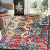 Multicolor Persian Polyester 4 ft x 6 ft Machine Made Carpet