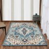 Blue Traditional Wool 6 ft x 9 ft Hand Tufted Carpet