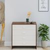 Colove Chest Of Drawers In Brown Maple & Frosty Finish