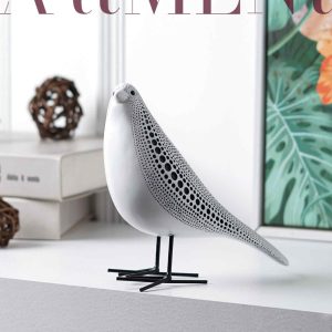 Cosmic Dots Avian Resin Sculpture-White