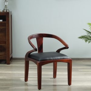 Elegant Sheesham Wood Arm Chair In Honey Oak Finish