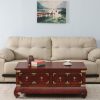 Kani Mango Wood Coffee Table In Honey Oak Finish With Drawers