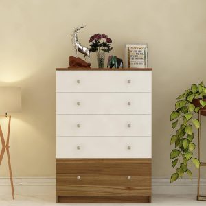 Magic Chest Of Drawers in Lyon Teak & White Finish