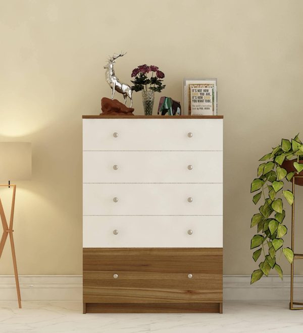 Magic Chest Of Drawers in Lyon Teak & White Finish