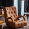 Rocky Leatherette 1 Seater Rocking Chair In Tan Colour