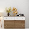 Treasure Chest Of Drawers in Lyon Teak & White Finish