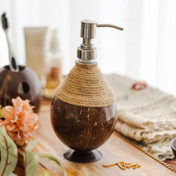 Coconut Shell pump with jute wrap Dispenser