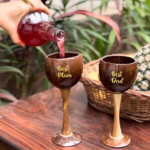 Handcrafted Coconut Shell Wine Goblets